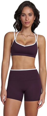 Workout Sets for Women 2 Piece Contrast Panel Sports Bra Tummy Control Butt lifting Shorts Jogger Outfits ﻿ in Saudi Arabia