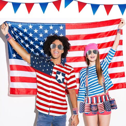 MEPASE MEN AMERICAN AMERICAN AMERICANT OPTIONS Fanny Fanny Pack Belt Belt Belt American Flag Shirt لإكسسوارات الرابعة يوليو للرجل (L) in Saudi Arabia