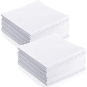 Leinuosen White Clankerchiefs Bulk Men's Clankerchiefs Cotton Classic Hankies Pocket Square Payel White for Tea Party in Kuwait