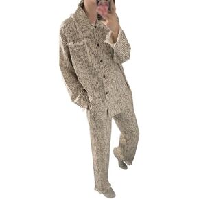 JSEIAJB Long Sleeved Pajamas Autumn Women's Casual Striped Cardigan Home Suit(X-Large) in Saudi Arabia
