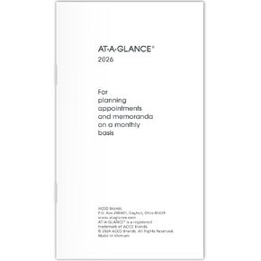 إعادة تعبئة مخطط AT-A-GLANCE 2025، شهريًا، 3-1/2 بوصة × 6 بوصة، إعادة تعبئة لـ 70-064 (709061025) in Kuwait