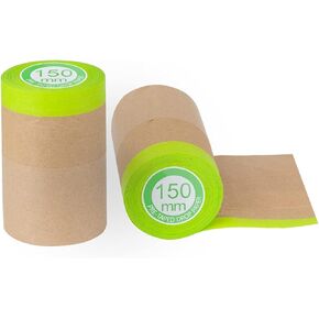 Pre Taped Masking Paper for Painting (4 Pack, 6, 12, 18 and 24 in x 50 ft), Adhesive Tape and Drape Painters Paper, Automotive Paint, House Decoration, DIY Projects. in Kuwait