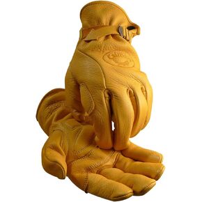 قفازات سائق جلدية من Caiman Elk Grain ، وتصميم Kontour ، غير مبال ، ذهبي ، كبير (1306-5) in Kuwait