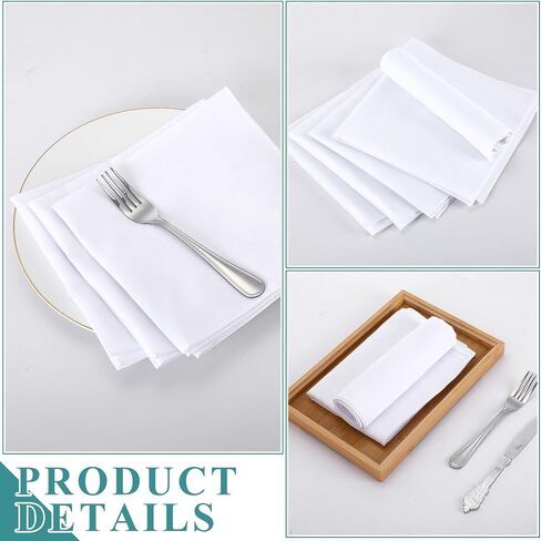Leinuosen White Handkerchiefs Bulk Men's Handkerchiefs Cotton Classic Hankies Pocket Square Towel White for Tea Party in Saudi Arabia