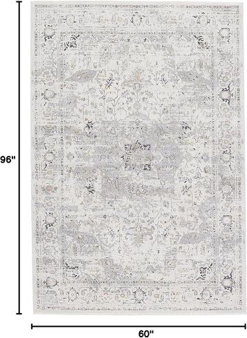 Jaipur Living Washable 3x8 Runner Rug, Boho, Cream/Grey in Kuwait