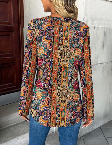 Zeagoo Womens Roll Up Long Sleeve Tops v Deck Dertts Dary Disual Work Rloeses S-2XL in Kuwait