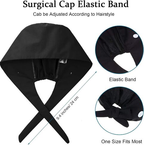 SATINIOR 4 Pieces Adjustable Bouffant Hats Button Sweatband Cap Tie Back Hats for Women Men in Saudi Arabia