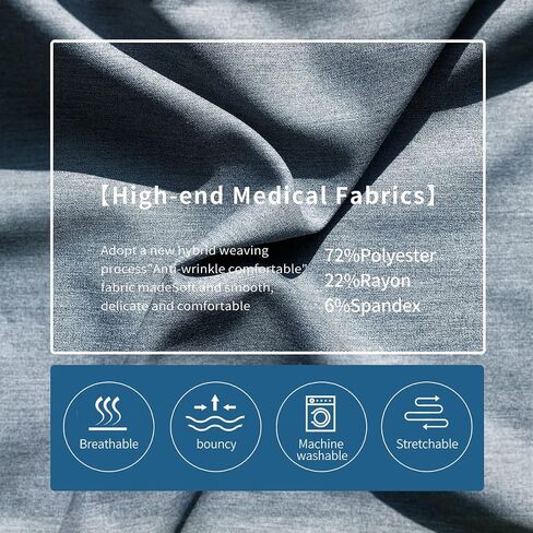 Scrub Set for Women Medical Nursing Uniform Natural Stretch Premium Modern Neck Top & Scrub Jogger Pants in Saudi Arabia
