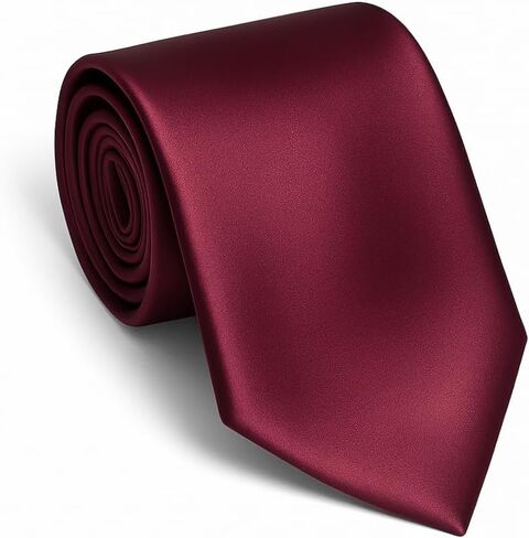 Made in Italy Men's Extra Long XL Tall Solid Wedding Necktie, Silk Satin in Saudi Arabia