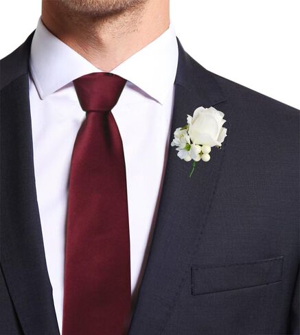 Made in Italy Men's Extra Long XL Tall Solid Wedding Necktie, Silk Satin in Saudi Arabia