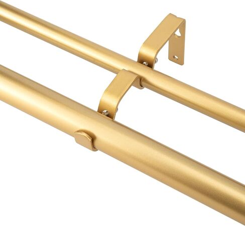 1" Double Curtain Rod with Albert Finials and holdbacks (Gold, 84''-120'') in Saudi Arabia
