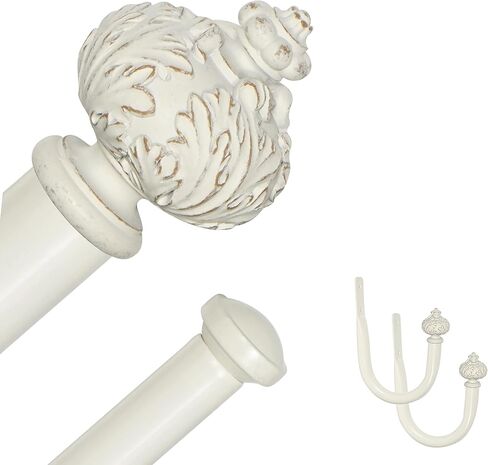 1" Double Curtain Rod with Albert Finials and holdbacks (Gold, 84''-120'') in Saudi Arabia