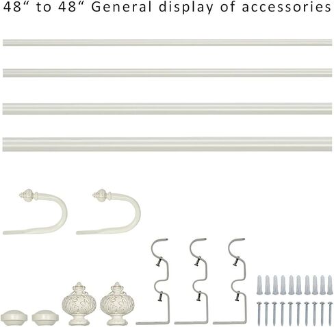 1" Double Curtain Rod with Albert Finials and holdbacks (Gold, 84''-120'') in Saudi Arabia