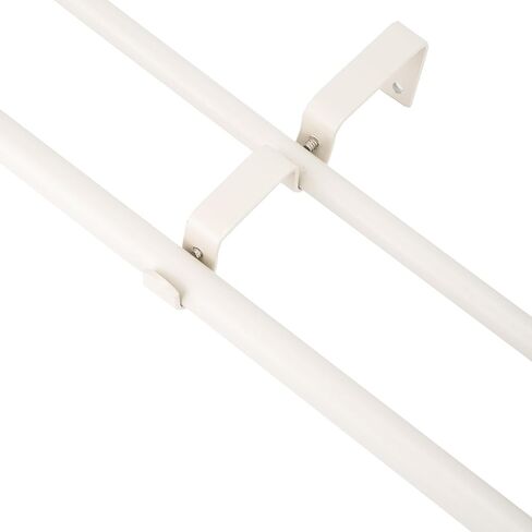 5/8 "قضيب الستار المزدوج مع نهائيات Nerveux ، Weathered White ، 48 ''-84 '' ' in Kuwait