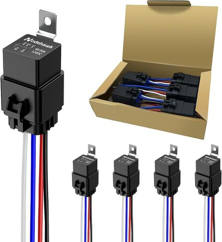 4 دبوس ترحيل 40/3EMAMP 12V DC مرحلين للسيارات مرحلة مضادة للماء مع تسخير الأسلاك النحاسية 12 AWG THEAGHT ، 5 عبوات in Kuwait
