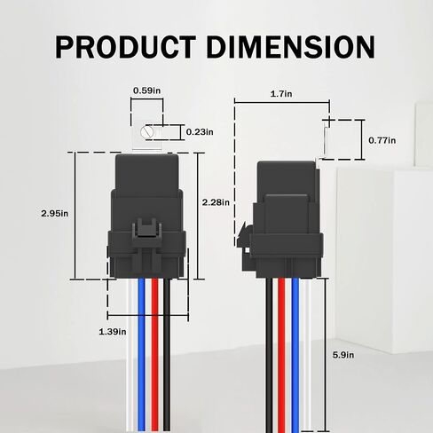 4 دبوس ترحيل 40/3EMAMP 12V DC مرحلين للسيارات مرحلة مضادة للماء مع تسخير الأسلاك النحاسية 12 AWG THEAGHT ، 5 عبوات in Kuwait