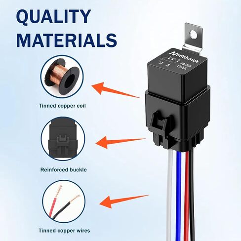 4 دبوس ترحيل 40/3EMAMP 12V DC مرحلين للسيارات مرحلة مضادة للماء مع تسخير الأسلاك النحاسية 12 AWG THEAGHT ، 5 عبوات in Kuwait