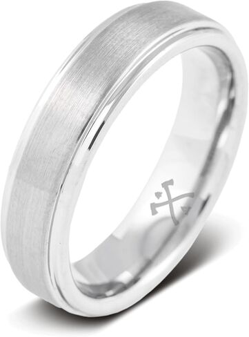 Manly Bands: Mens Wedding Bands and Rings - Unique Polished or Satin Finished Tungsten, Comfort Fit Wedding Band, Stylish Ring for Men, Free Silicone Ring Included in Kuwait