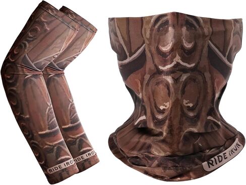 Neck Gaiter and Arm Sleeves Set, UPF 50+ Breathable Face Mask and Cooling Compression Sleeves in Kuwait
