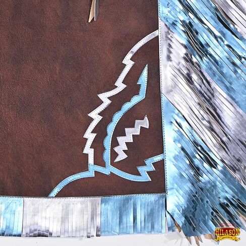 Hilason Bull Riding Pro Rodeo Chaps Brown Smooth Leather Bronc Show adult | للرجال والنساء الغربيين للجنسين in Saudi Arabia