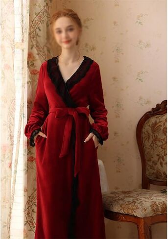 JSEIAJB Long Sleeved Long Flannel Pajamas Autumn and Winter Pajamas Coral Velvet Retro(X-Large) in Saudi Arabia