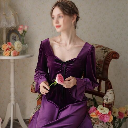 JSEIAJB Long Golden Velvet Pajamas, Fairy Ladies' Pajamas, Thick and Warm Home Clothing Autumn and Winter(Medium) in Saudi Arabia