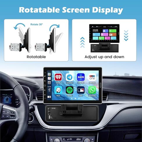 Hikity Single Din Car Stereo 9 Inch Removable Touch Screen with Wireless Carplay Android Auto Radio Bluetooth FM AUX Mirror Link EQ TF Card USB in Saudi Arabia