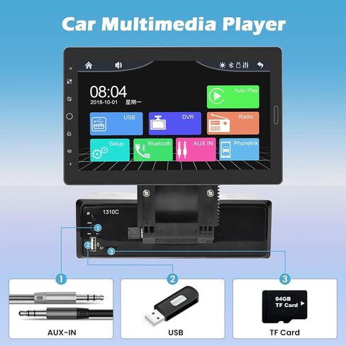Hikity Single Din Car Stereo 9 Inch Removable Touch Screen with Wireless Carplay Android Auto Radio Bluetooth FM AUX Mirror Link EQ TF Card USB in Saudi Arabia