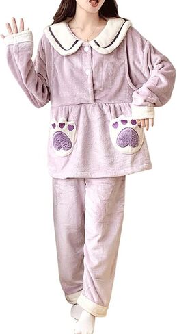 JSEIAJB Coral Velvet Home Clothing, Winter Plush and Thickened Pajamas, Autumn and Winter Styles(XX-Large) in Saudi Arabia