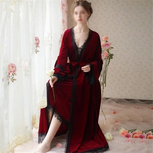 Jseiajb Pajamas الأكمام الطويلة Winter Winter Long Pajama Dress Home Wear Golden Velvet Pajama Set (كبير) in Saudi Arabia