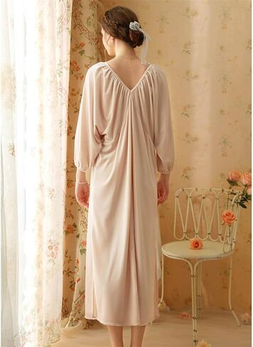 JSEIAJB Sleeping skirts, autumn and winter long golden velvet pajamas, long sleeved plush home clothing in Saudi Arabia