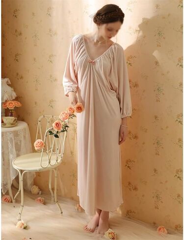 JSEIAJB Sleeping skirts, autumn and winter long golden velvet pajamas, long sleeved plush home clothing in Saudi Arabia