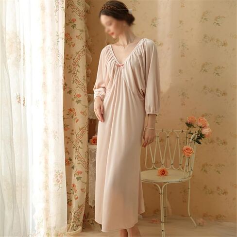 JSEIAJB Sleeping skirts, autumn and winter long golden velvet pajamas, long sleeved plush home clothing in Saudi Arabia
