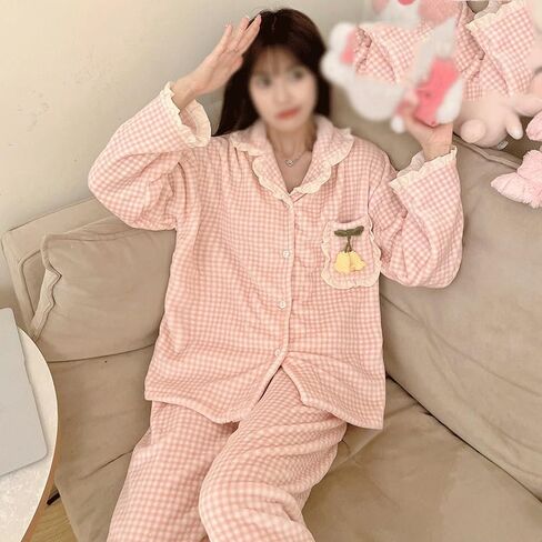 Jseiajb Coral Velvet Pajama للسيدات/الشتاء سميكة ملابس منزلية طويلة الأكمام (متوسطة) in Saudi Arabia