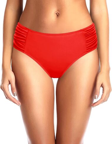 Tempt Me Women Lake Blue بيكيني قيعان منتصف الخصر Ruched ثوب السباحة ملابس السباحة التغطية الكاملة للسباحة L in Saudi Arabia