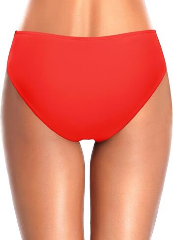 Tempt Me Women Lake Blue بيكيني قيعان منتصف الخصر Ruched ثوب السباحة ملابس السباحة التغطية الكاملة للسباحة L in Saudi Arabia