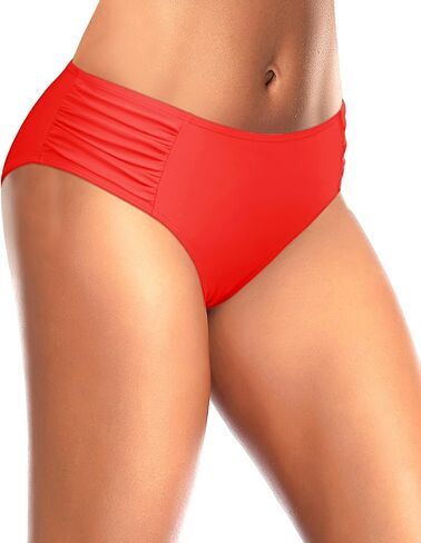Tempt Me Women Lake Blue بيكيني قيعان منتصف الخصر Ruched ثوب السباحة ملابس السباحة التغطية الكاملة للسباحة L in Saudi Arabia