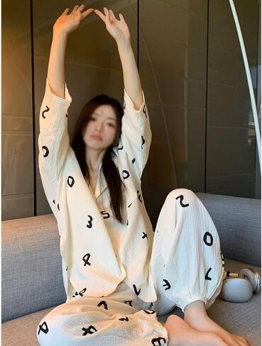 JSEIAJB Spring and Autumn Long Sleeve Cardigan Thin Home Furnishing Set(Large) in Saudi Arabia