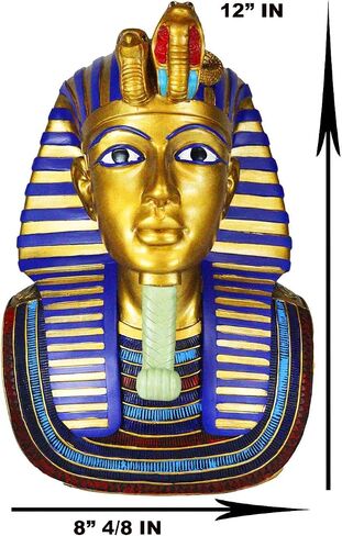 هدية Ebros كبيرة Golden Uraeus cobra و Vulture Nemes Mask of Pharaoh Bust تمثال مصري تاريخي الأسرة التعليمية الملك توتانخامون تمثال تمثال نصفي 11 "ح in Saudi Arabia