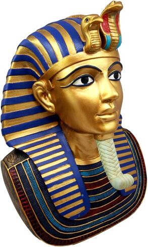 هدية Ebros كبيرة Golden Uraeus cobra و Vulture Nemes Mask of Pharaoh Bust تمثال مصري تاريخي الأسرة التعليمية الملك توتانخامون تمثال تمثال نصفي 11 "ح in Saudi Arabia
