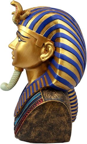 هدية Ebros كبيرة Golden Uraeus cobra و Vulture Nemes Mask of Pharaoh Bust تمثال مصري تاريخي الأسرة التعليمية الملك توتانخامون تمثال تمثال نصفي 11 "ح in Saudi Arabia