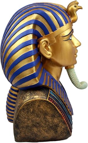 هدية Ebros كبيرة Golden Uraeus cobra و Vulture Nemes Mask of Pharaoh Bust تمثال مصري تاريخي الأسرة التعليمية الملك توتانخامون تمثال تمثال نصفي 11 "ح in Saudi Arabia