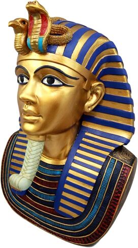 هدية Ebros كبيرة Golden Uraeus cobra و Vulture Nemes Mask of Pharaoh Bust تمثال مصري تاريخي الأسرة التعليمية الملك توتانخامون تمثال تمثال نصفي 11 "ح in Saudi Arabia