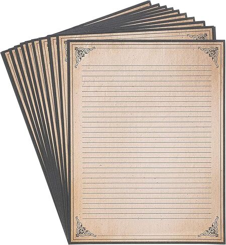 96-Sheets of Letter-Size Vintage-Style Lined Stationery Writing Paper with Antiqued Border and Aged Old Design for Typing, Writing Letters Poems, Notes, and Invitations (8.5x11 in) in Saudi Arabia