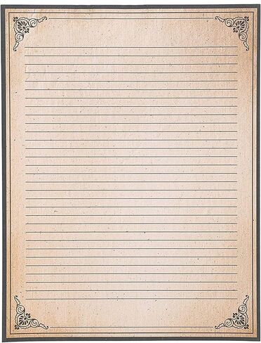 96-Sheets of Letter-Size Vintage-Style Lined Stationery Writing Paper with Antiqued Border and Aged Old Design for Typing, Writing Letters Poems, Notes, and Invitations (8.5x11 in) in Saudi Arabia