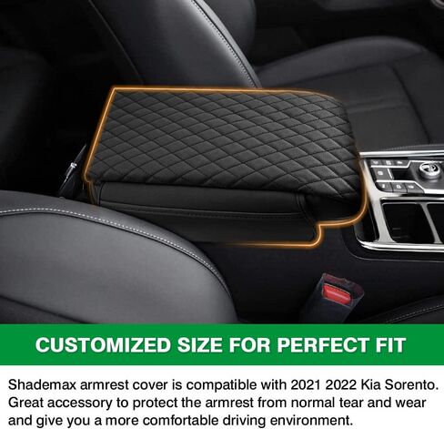 تغطية وحدة التحكم المركزية Kia Sorento الملحقات 2026 2025 2024 2023 2022 2021 لوحة وحدة التحكم في مسند مركز KIA Sorento Pu مسند الذراع جلدة غطاء محامي الغطاء مع جيوب التخزين in Saudi Arabia