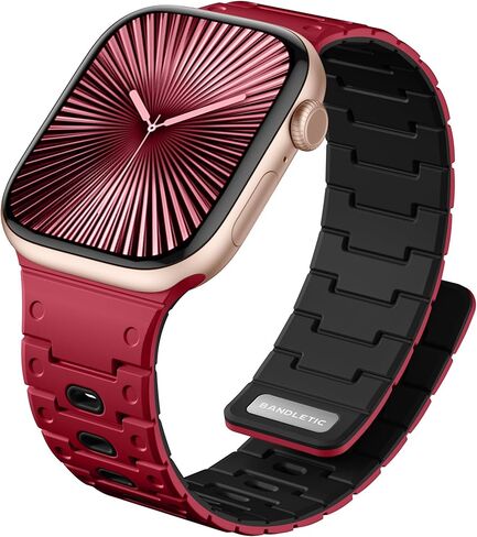 حزام ساعة مغناطيسي متوافق مع Apple Watch Ultra Band - حزام بديل رياضي من السيليكون المتين لـ iWatch Ultra Bands 49 مم سلسلة 10 46 مم 9/8/7 45 مم SE2/6/SE/5/4 44 مم 3/2/1 42 ​​مم، أسود in Saudi Arabia
