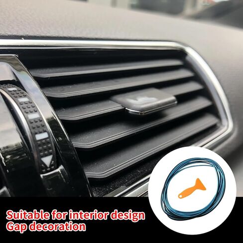 33 Ft Car Interior Moulding Trim Strips Universal Auto Gap Fillers Including Installing Tool Car Electroplating Decoration Styling Door Dashboard Flexible Strip (Red) in Saudi Arabia