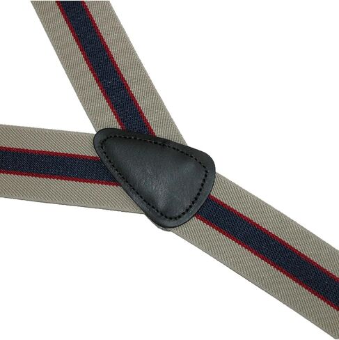 CTM® Men's Elastic Button End Stripe Dress Suspenders in Saudi Arabia