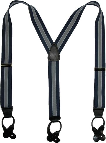 CTM® Men's Elastic Button End Stripe Dress Suspenders in Saudi Arabia